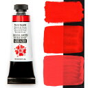 Pyrrol Scarlet 15ml Tube - DANIEL SMITH Gouache SKU: 284860014 Pigment: PR 255 | Series: 3 Lightfastness: I - Excellent Transparency: Opaque Staining: 3-Medium Staining Pyrrol Scarlet is a tomato red (warmer that Pyrrol Red) and mixes very cleanly. A modern synthetic-organic pigment that’s close in value to its Perylene cousin, it disperses more evenly. GOUACHE swatches are painted in three sections across black and white surfaces. The top is mass tone straight from the tube; middle is 1:1 paint and water; bottom is 1:1:1 paint, water and Titanium White.