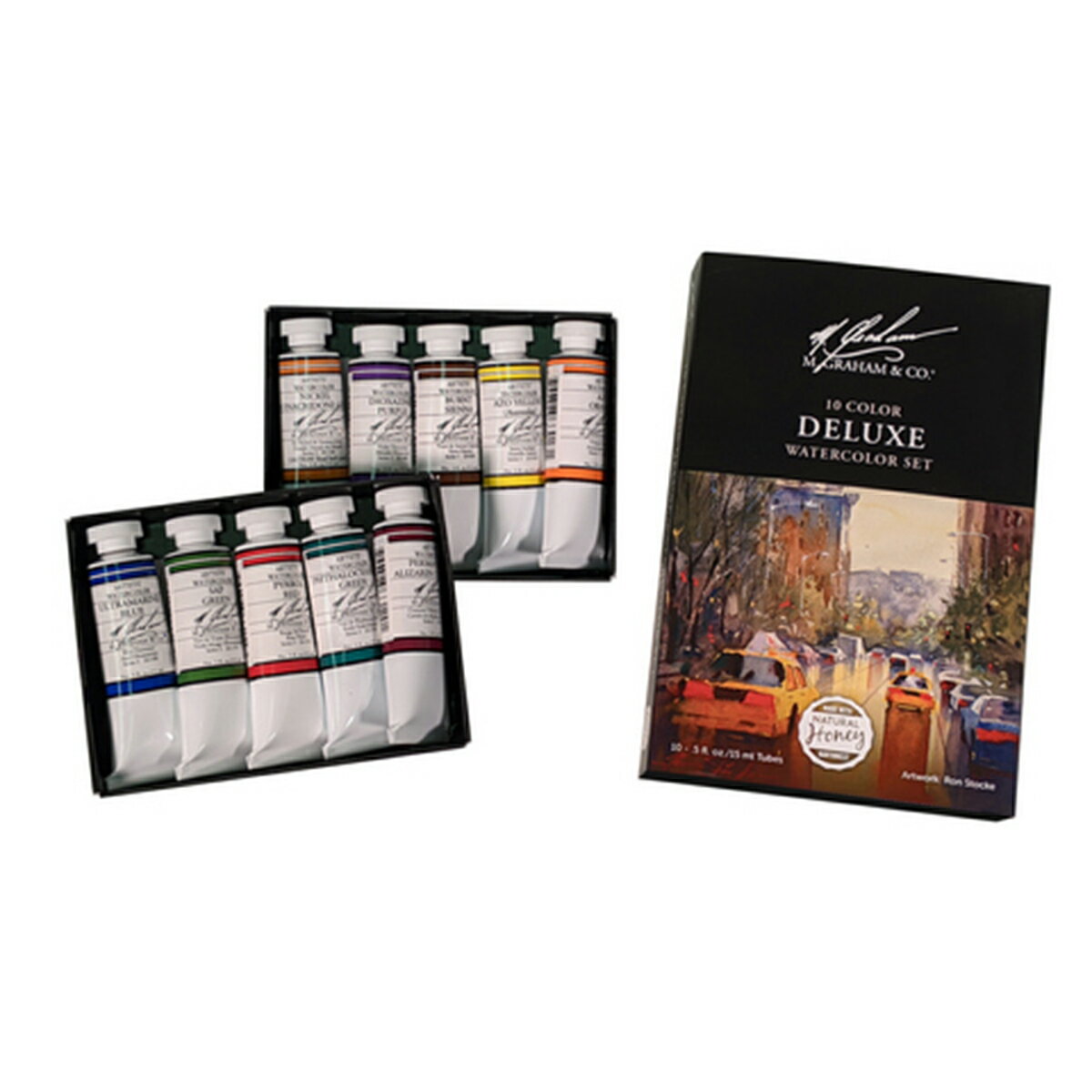 デラックスウォーターカラーセット 10色 15mlチューブ セット 水彩絵具 M.グラハム