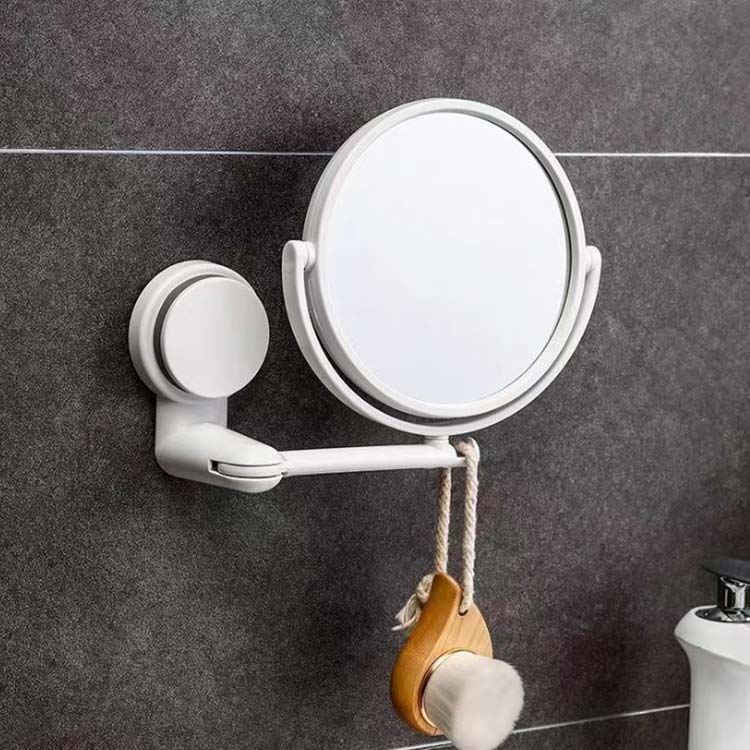 拡大鏡 3倍 鏡 ミラー 壁掛け 吸盤 浴室鏡 洗面所 洗面台 両面使える 拡大鏡 3倍 角度調節 メイクミラー メイク 化粧 アームミラー ホテル 洗面 角度調整 風呂 浴室 バス 丸形 [2]