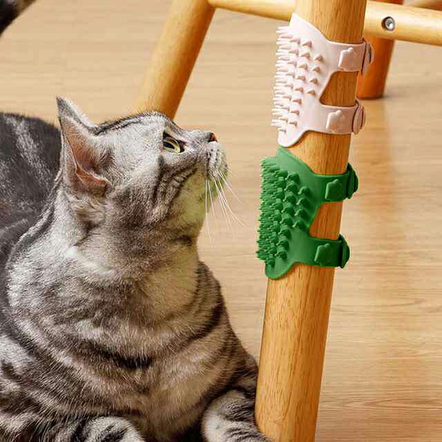 猫ブラシ 痒み止めブラシ 2個セット 猫 ブラシ マッサージブラシ 自由に調整 取付...