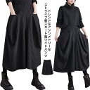 アシメトリー ワイドパンツ 春 個性 ダンスパンツ ストライプ柄 クロップド丈 メンズ レディース 秋 冬 袴パンツ ユニセックス ゆったり ダンスウエア スカート風