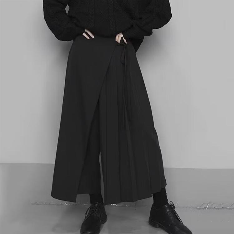 ワイドパンツ メンズ プリーツパンツ ラップパンツ ガウチョパンツ フレアパンツ ...