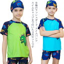 3点セット・送料無料! 子供 水着 男の子 半袖 ショートパンツ キャップ ラッシュガード セットアップ キッズ ジュニア UV対策 水遊び プール 海 川 アウトドア おしゃれ かわいい uvカット 日焼け対策 100cm 110cm 120cm 130cm 140cm 150cm(4)