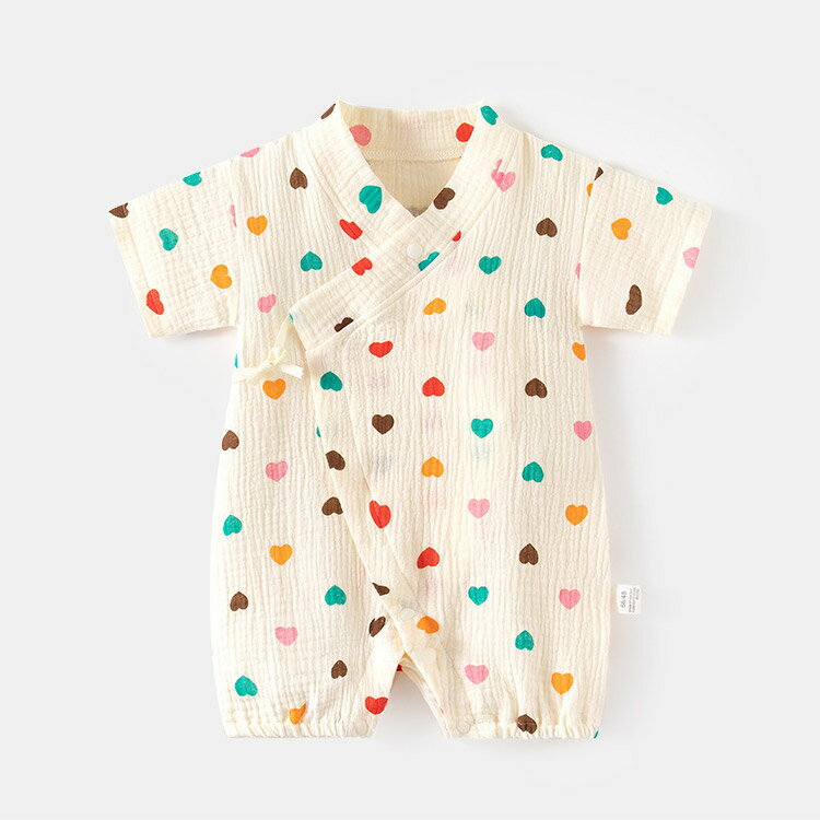 ベビー甚平ロンパース ガーゼ素材 男の子 女の子 パンダ 可愛い 半袖 浴衣 赤ちゃん ロンパース 甚平オール 出産祝い 子供 ベビー服 パジャマ 新生児 お宮参り お誕生日 退院 プレゼント 記念写真撮影 ギフト パーティー 夏 花火 お祭り 浴衣 66cm 73cm 80cm 90cm