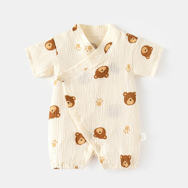 ベビー甚平ロンパース ガーゼ素材 男の子 女の子 パンダ 可愛い 半袖 浴衣 赤ちゃん ロンパース 甚平オール 出産祝い 子供 ベビー服 パジャマ 新生児 お宮参り お誕生日 退院 プレゼント 記念写真撮影 ギフト パーティー 夏 花火 お祭り 浴衣 66cm 73cm 80cm 90cm