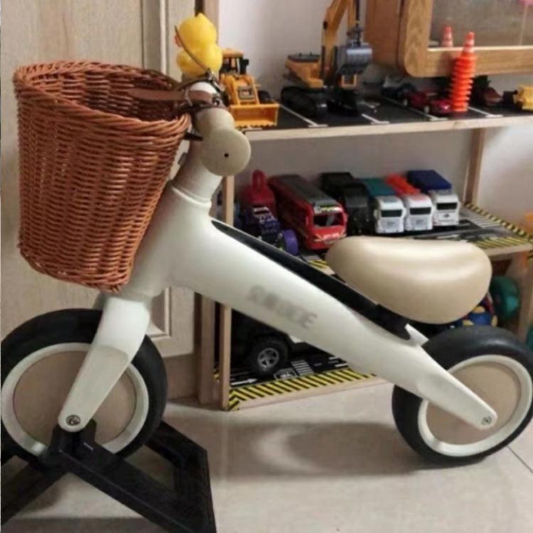 キックスクーター 自転車 バランスバイク 前かご 子供用 バスケット ラタンバスケ...