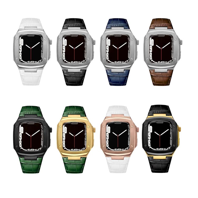 Apple Watch バンド 一体型 ケース付き 40mm 41mm 44mm 45mm 高級 アップルウォッチバンド ベルト ケース 送料無料 おしゃれ スチールケース 耐衝撃 series 8 7 6 5 4 SE SE 第二世代 かわいい カジュアル 社会人 大学生 20代 30代 40代 父の日