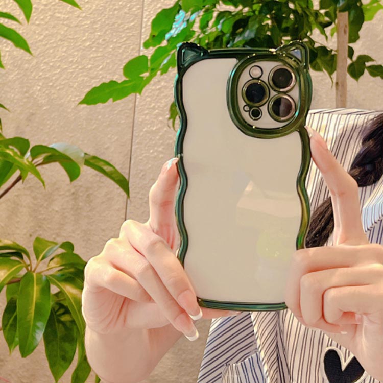 iphone15ケース 猫耳 透明 うねうね ...の紹介画像3