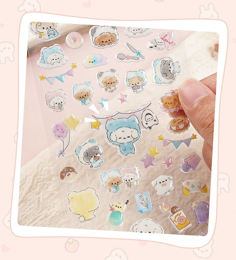 ＼クーポンで40%OFF／ 手帳用シール ぷっくり 3D 立体シール レトロ 古早風 ぷくぷく ぷにぷに ご褒美 シール交換 ノート飾りシール 手帳デコ DIY デコレーション 子供プレゼント かわいい ユニコーン・くま・音符・夜空モチーフ 手帳デコ スマホケース女の子 平成女子 anahaimu-10000979 あなはいむ店 サンプル画像2