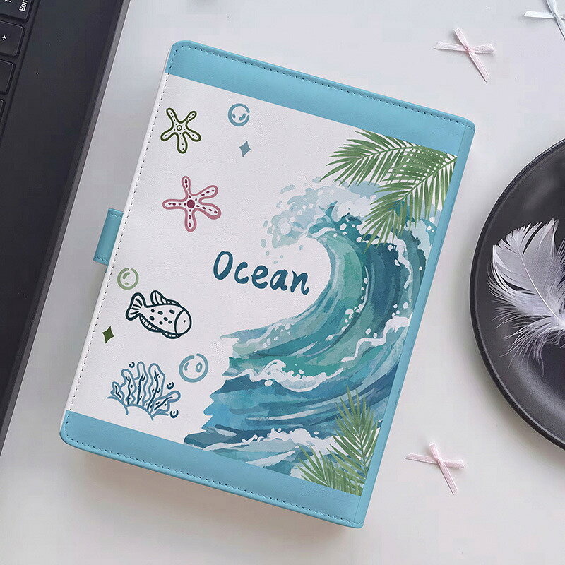 【2点購入40％OFFクーポン】 おしゃれ A5 システム手帳 海 魚 ブルー スターフィッ...