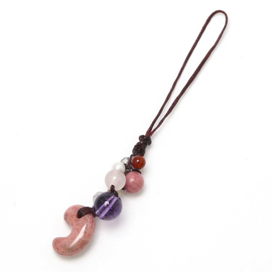 勾玉ストラップ - ロードナイト1_ST131 恋愛・絆 縁結び 出雲 天然石 パワーストーン めのや アナヒータストーンズ