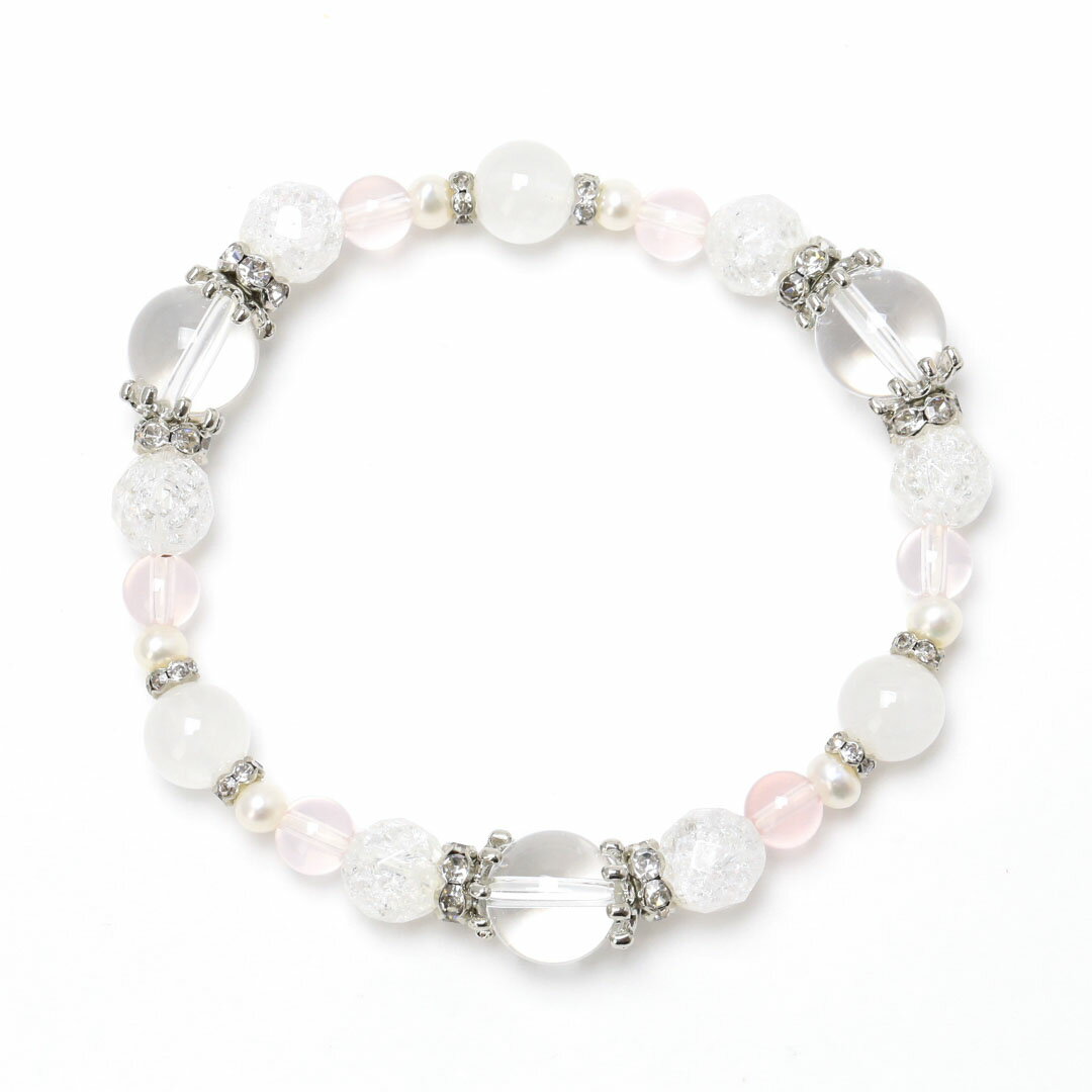 タイニークラウンブレス KI-198 ブレスレット スノーホワイト 縁結び 出雲 天然石 パワーストーン アナヒータストーンズ