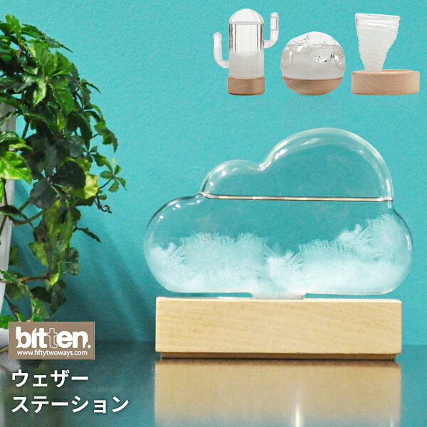 ストームクラウド ウェザーステーション bitten STORM CLOUD ストームグラス インテリア雑貨 晴雨予報グラス 結晶 硝子 ガラス 置物 オブジェ かわいい おしゃれ 天気予測機器 天気予報 テンポドロップ 雲 北欧 雑貨 気象計 プレゼント ギフト 贈り物 お祝い 送料無料