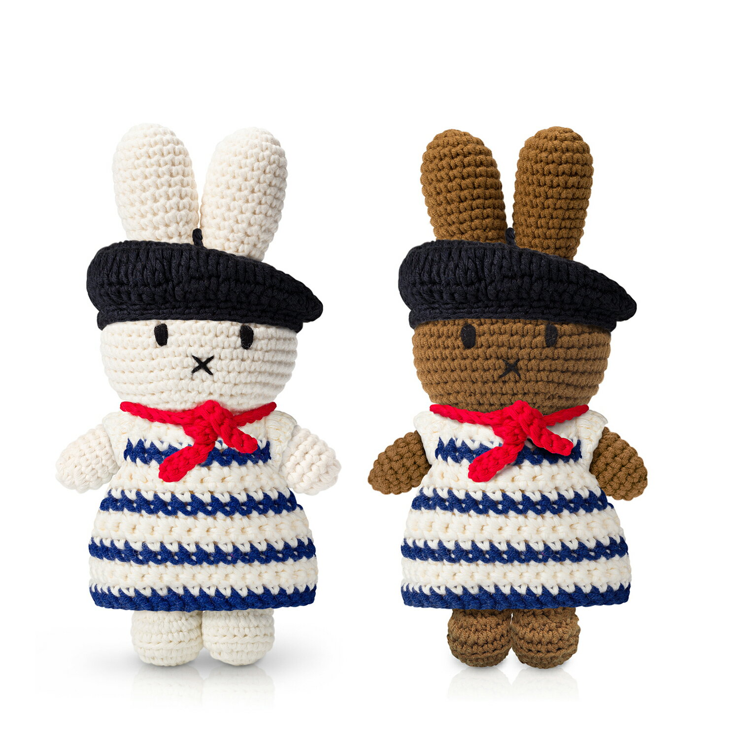 Miffy - 【マラソン限定P10倍】 【正規販売】 ジャストダッチ ミッフィー メラニー ハンドメイド＆フランス アウトフィット | ミッフィー ぬいぐるみ グッズ 大人 編みぐるみ 着せ替え ギフト 誕生日 出産祝い かわいい おしゃれ インテリア JUST DUTCH