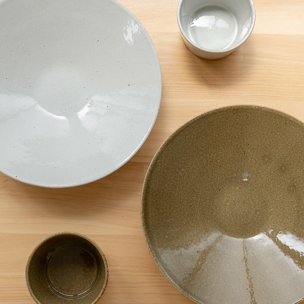 【マラソン限定P5倍】 [2点セットで送料無料] かもしか道具店 めんのお皿 そばちょく 2点セット | 食器 陶器 おしゃれ 深皿 大皿 蕎麦猪口 深小鉢 和食器 器 シンプル 麺皿 パスタ皿 カレー皿 小鉢 カップ デザートカップ プレゼント ギフト 誕生日 新生活