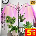 \エントリーでP5倍 お買い物マラソン/植物育成ライト LED植物育成灯 観葉植物 4ヘッド式ライト 2個セット 5v 10段階調光 自動ON/OFF 室内/水...