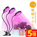\エントリーでP5倍 お買い物マラソン/LED植物育成ライト 3頭 3灯 植物育成ライト 10段階調光 LED 植物ライト 植物育成ランプ 観葉植物用ライト 室...