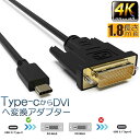 USB Type-C DVI-D 変換 ケーブル 1.8m Thunderbolt3 DVI ブラック オス 最新Mac対応モデル 1080p (1920×1080／60Hz) サンダーボルト アダプタ コネクタ Apple MacBook Mac Book Pro iMac Galaxy S9 S8 Matebook BC-UCD18BKb