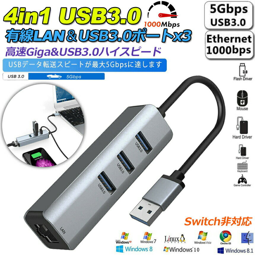USB3.0ハブ 1000Mbps 有線LAN...の紹介画像2