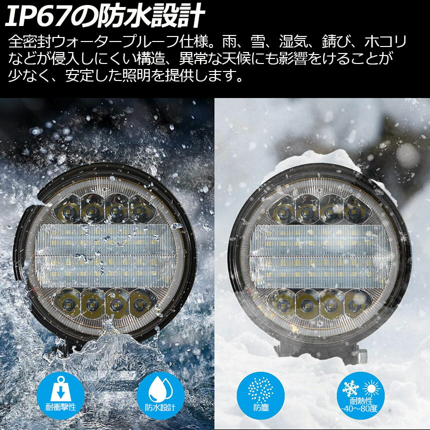 ★期間限定！ポイント5倍★作業灯 8個セット 72W LED作業灯 ワークライト デッキライト LED投光器 72w 12v 24v 兼用 防水 防塵 防震 取付け自由 省エネルギー コンボビーム 集光 投光両立 各種作業車に対応 前照灯