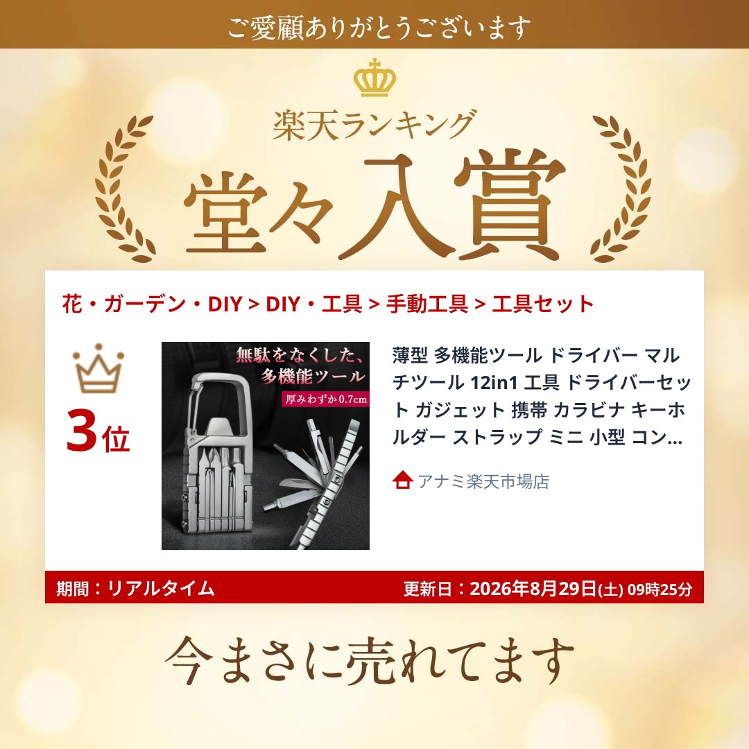 【ランキング受賞！】 薄型 多機能ツール ドライバー マルチツール 12in1 工具 ドライバーセット ガジェット 携帯 カラビナ キーホルダー ストラップ ミニ 小型 コンパクト ナイフ 栓抜き 折りたたみ プラス マイナス 六角 ドライバー 持ち運び 便利グッズ アウトドア 小さい anami-10003809 アナミ楽天市場店 サンプル画像2