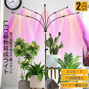 植物育成ライト LED植物育成灯 観葉植物 4ヘッド式ライト 2個セット 5v 10段階調光 自動ON/OFF 室内/水耕栽培ランプ タイマー付き 4灯360°...