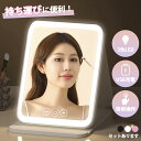 女優ミラー 日光女優ミラー 卓上ミラー 化粧鏡 卓上 鏡 ライトミラー LEDミラー メイクミラー ライト付きミラー USBサポート式 携帯型ミラー 折り畳み式...