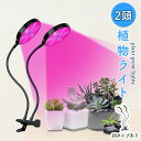 LED植物育成ライト 2頭 2灯 植物育成ライト 10段階調光 LED 植物ライト 植物育成ランプ 観葉植物用ライト 室内栽培ランプ 定時機能 タイマー 高輝度...