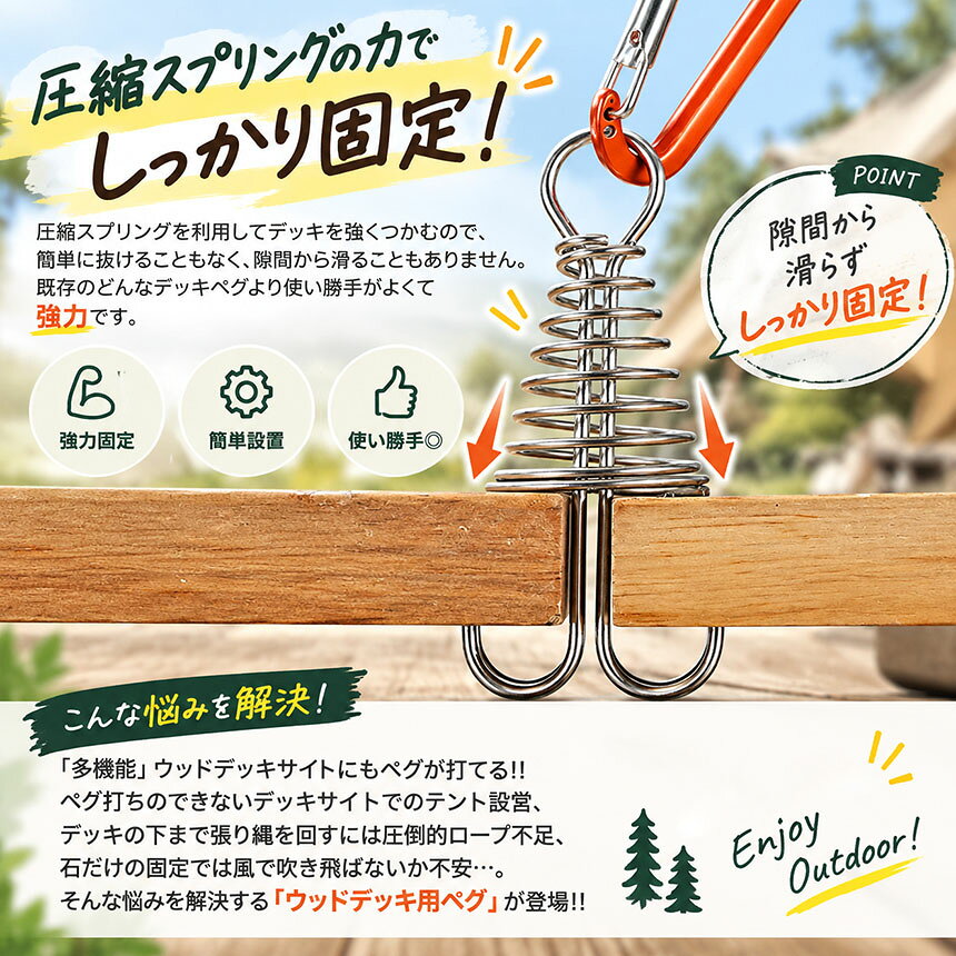 ●期間限定！最大20％OFF●アンカーペグ ウッドデッキペグ テントペグ ウッドデッキ...