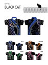 HI−SPORTS　ボウリング ●品名：GO-H017 ブラックキャット ●カラー(全4色)：ブルー、オレンジ、グリーン、ピンク ●サイズ(日本サイズ)：SS〜4L(メンズ)、S〜3L(レディース) ※(レディースサイズはウェストが絞ってあります) ●素材：ポリエステル89%、キュプラ11% 吸汗速乾、吸放湿、UVケア、防透け、接触冷感 ●日本製 ●全面昇華転写プリントで、右袖と背襟下にもHI-SPロゴが入っています。 【注意事項】 ・Go-ibジャージは全てご注文を頂いてからの製造となります。受注後およそ40日前後での納品となります。お盆や正月などの長期休暇をまたぐ場合にはさらにお時間を頂きます。 ・Go-ibジャージは全て1着づつ生産しています。その為、受注後のキャンセルはお断りいたします。 ・縫製をする際に、サイズ表に明記されている各サイズの寸法と若干の誤差が出る場合がございます。 ・カタログに掲載されている絵柄と実際の賞品では色や柄の雰囲気に若干の違いがある場合がございます。 ※こちらの商品はネコポス発送予定です。 (ネコポスの場合は後ほど金額修正しご案内差し上げます。) 数量・複数商品購入によりネコポス発送不可の場合は、宅配便で発送します。 ※受注生産品の為、通常より納期を要します。 ※ご注文確定後はお客様都合による返品・交換・キャンセルはお受けできませんので予めご了承ください。 格安ボーリング用品販売実施中！GO-H017 BLACK CAT 真夜中の街を縦横無尽に歩き回る黒猫をイメージしたウェアです。 Go-ib(ジーオー・アイビー)のウエアに使用されている生地は国産一流メーカーの吸汗速乾、吸放湿生地を使用しています。 UVケアや透け防止にも優れ、べたつきの無い着心地で正にボウリングプレイヤーのためのウエアです。