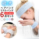リストバンド レディース 吸水 ヘアバンド メンズ 洗顔 アームバンド 子供 かわいい ヘアターバン 吸水リストバンド ジュニア 吸水ヘアバンド おすすめ 給水 バンド 給水 ヘアバンド りすとばんど きゅうすい 1000円ポッキリ 6点セット 男女兼用 送料無料 ポイント消化