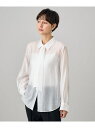 【SALE/40%OFF】シアーストライプタイ付きシャツ ANAYI アナイ トップス その他のトップス ホワイト ブラック【RBA_E】【送料無料】[Raku...