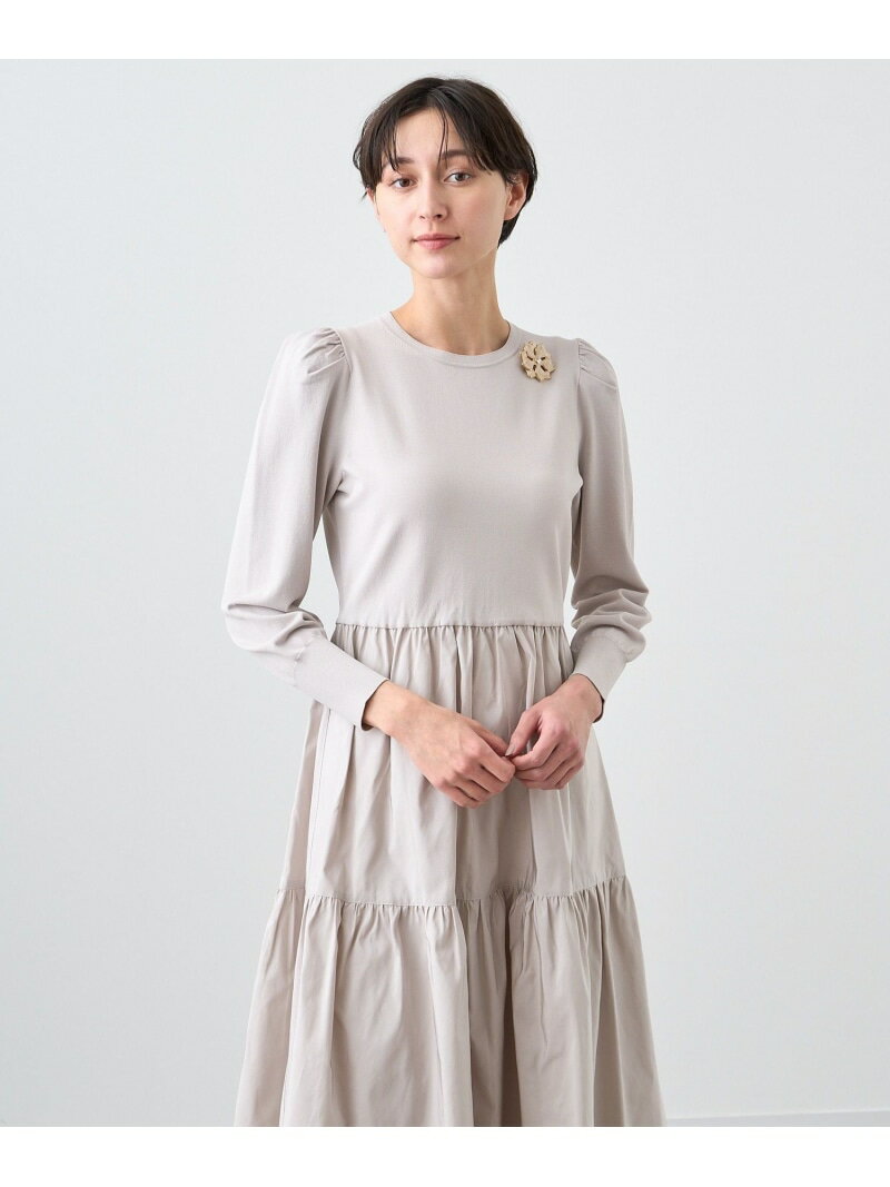 タフタドッキングティアード ワンピース ANAYI アナイ ワンピース・ドレス ワンピース ベージュ ブルー ネイビー【送料無料】[Rakuten Fashion]のサムネイル