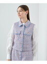 【SALE/40%OFF】【セットアップ対応商品】フィルムラメツイードステンカラージレ ANAYI アナイ トップス ベスト・ジレ ネイビー【RBA_E】【送料...