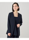 【SALE/50%OFF】【セットアップ対応商品】ストレッチクロスボタンレス ジャケット ANAYI アナイ ジャケット・アウター ノーカラージャケット ネイビ...
