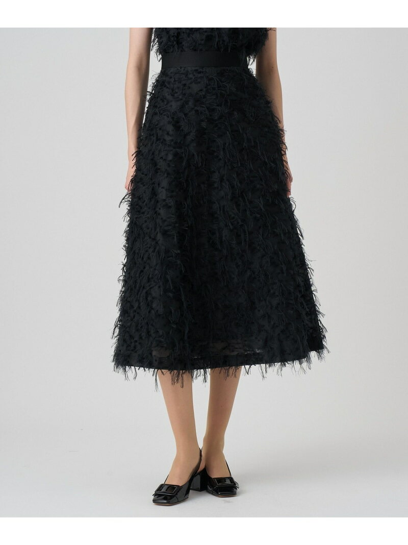 【セットアップ対応商品】フェザーカットジャガードフレア スカート ANAYI アナイ スカート その他のスカート ホワイト ブラック【送料無料】[Rakuten Fashion]