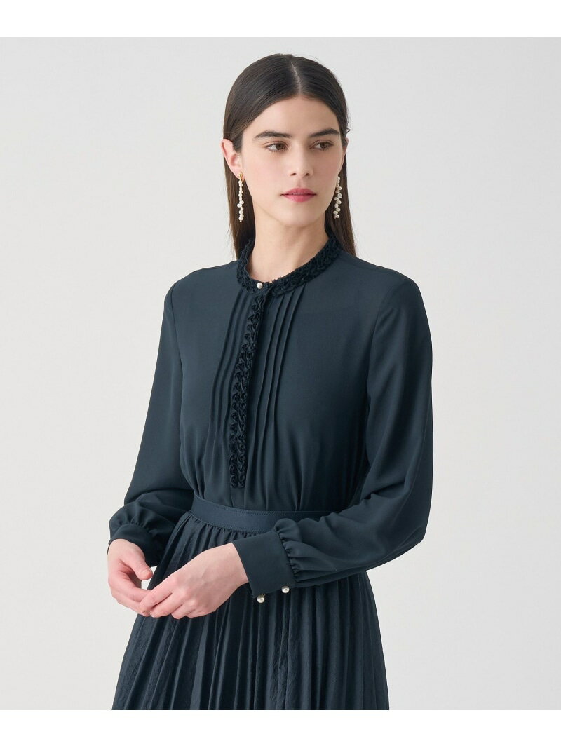 【Eternal Line 2026】ジョーゼットテクニカル刺繍 ブラウス ANAYI アナイ トップス シャツ・ブラウス ホワイト ネイビー ピンク【先行予約】*【送料無料】[Rakuten Fashion]