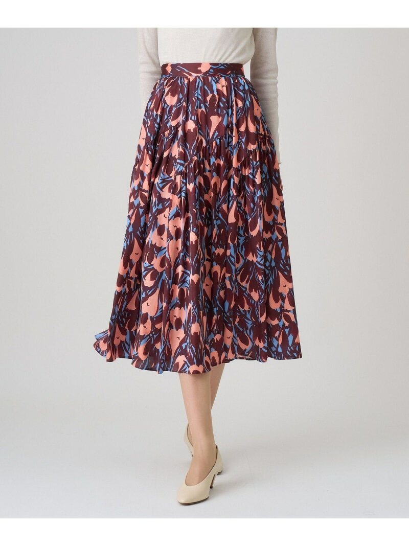 【セットアップ対応商品】ペイントフラワープリントティアード スカート ANAYI アナイ スカート その他のスカート ブルー オレンジ【送料無料】[Rakuten Fashion]のサムネイル