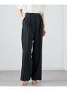 【SALE/40%OFF】【セットアップ対応商品】リネンストレッチワイドパンツ ANAYI アナイ パンツ その他のパンツ ネイビー ベージュ ブラック【RBA...