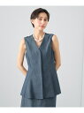 【SALE/30%OFF】【セットアップ対応商品】シャンブレーペプラムジレ ANAYI アナイ トップス ベスト・ジレ イエロー ネイビー【RBA_E】【送料無...