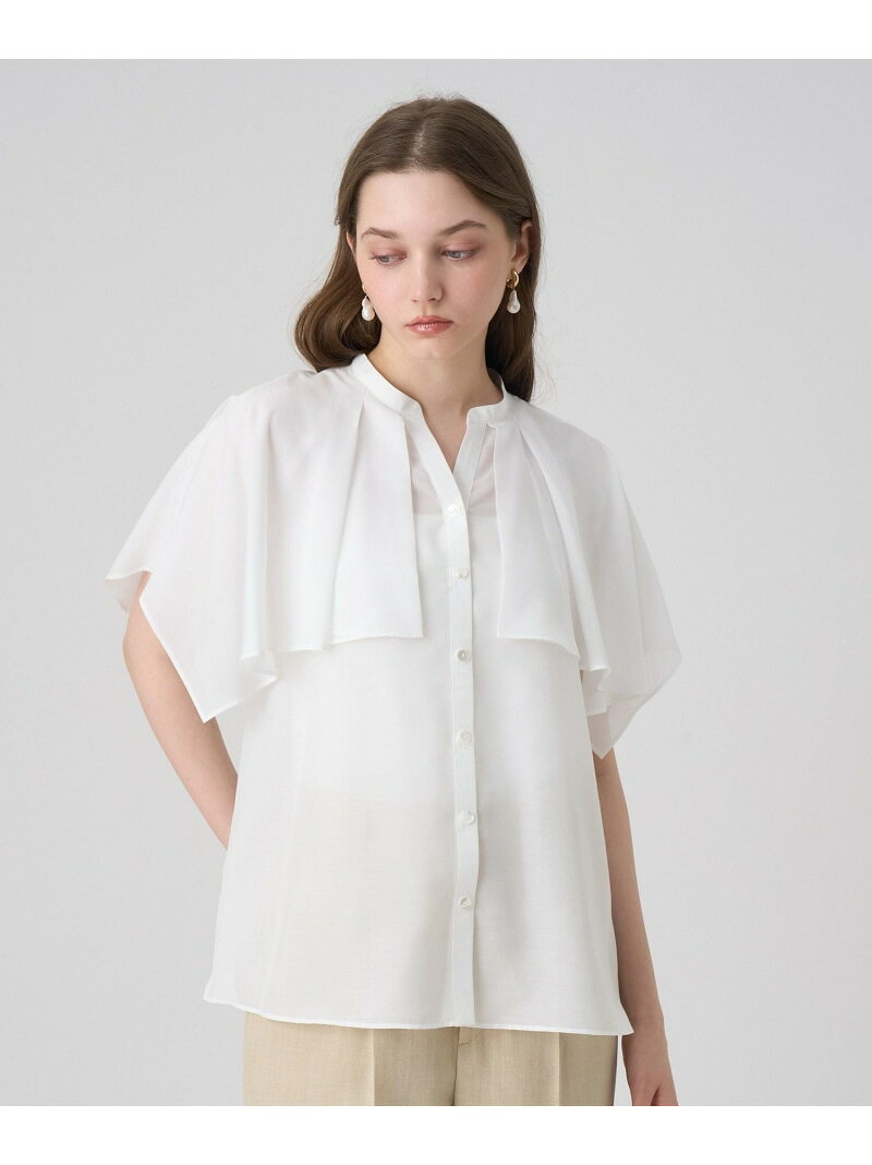 【SALE／50%OFF】スパンローンケープラッフルブラウス ANAYI アナイ トップス シャ...