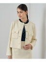 【SALE/30%OFF】【セットアップ対応商品】ウールプリペラノーカラー ジャケット ANAYI アナイ ジャケット・アウター ノーカラージャケット ピンク ...