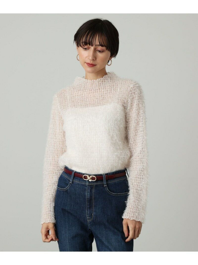 プレイドフェザーチュール プルオーバー ANAYI アナイ トップス カットソー・Tシャツ ホワイト ブラック【送料無料】[Rakuten Fashion](4)