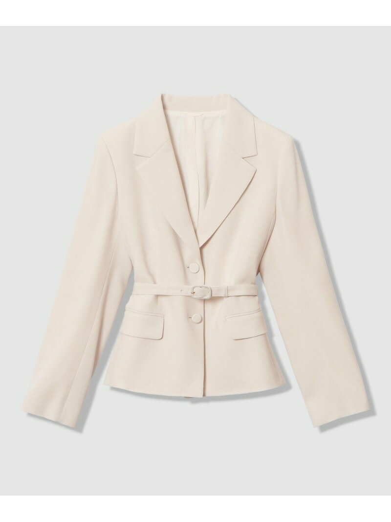 【Eternal Line 2026】トリアセジョーゼットベルト付き ジャケット ANAYI アナイ ジャケット・アウター テーラードジャケット・ブレザー ホワイト ネイビー【先行予約】*【送料無料】[Rakuten Fashion]