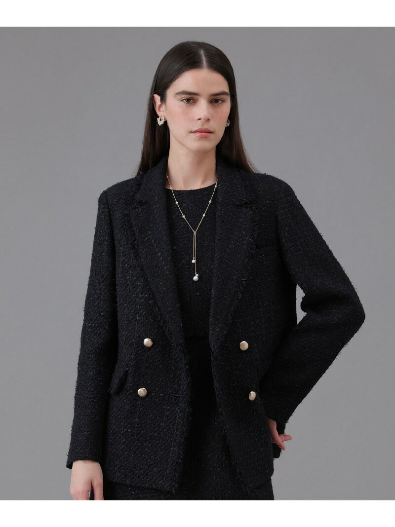【Eternal Line 2026】ミックスツイードダブル ジャケット ANAYI アナイ ジャケット・アウター テーラードジャケット・ブレザー ブルー ネイビー ピンク【先行予約】*【送料無料】[Rakuten Fashion]