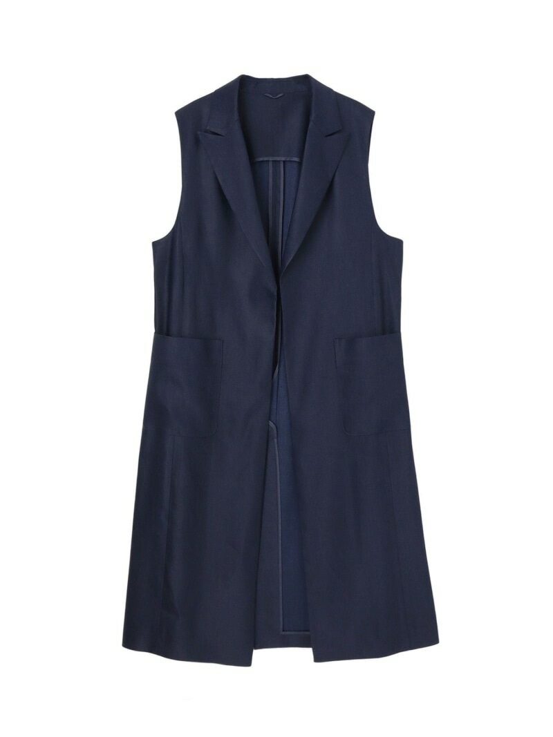 リネンストレッチロングジレ ANAYI アナイ ワンピース・ドレス その他のワンピース・ドレス ネイビー【送料無料】[Rakuten Fashion]