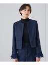 【SALE/50%OFF】【セットアップ対応商品】コズミックツイードクルー ジャケット ANAYI アナイ ジャケット・アウター ノーカラージャケット ネイビー...