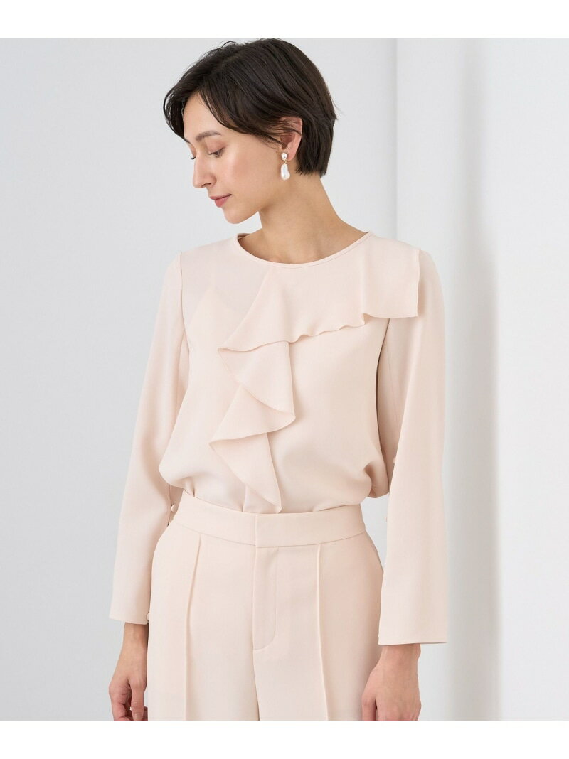 【SALE／50%OFF】【Eternal Line 2024】ストレッチクロスアシメフリル ブラウス ANAYI アナイ トップス..