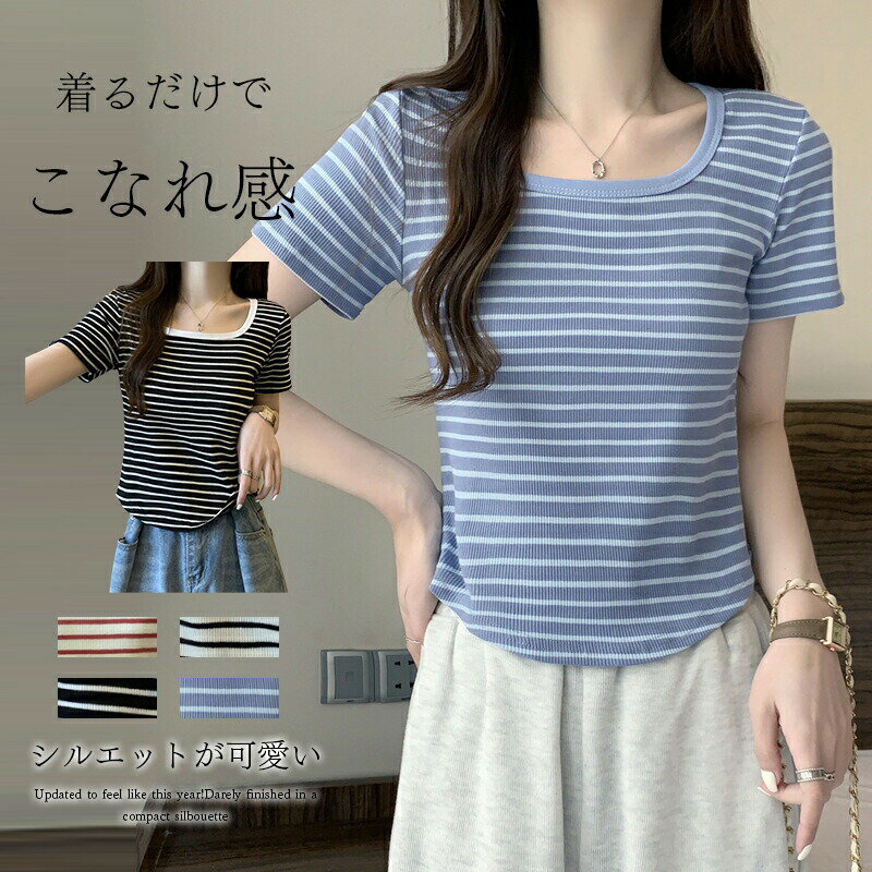 プルオーバーカットソー ドルマンスリーブ ボーダー tシャツ 半袖 高機能 ドルマン カットソー レディース ボーダーtシャツ ボーダーシャツ 夏 トップス ゆったりトップス プルオーバー ドルマントップス オフィス