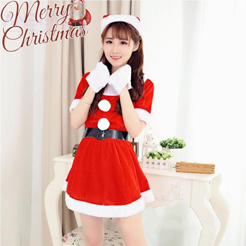 サンタ コスプレ ミニスカート サンタコス クリスマス サンタクロース 衣装 サンタ服 セクシー 4点セット コスチューム ワンピース スカート 帽子セット レディース パーティー イベント 可愛い 襟付き
